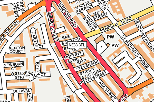 NE33 3PL map - OS OpenMap – Local (Ordnance Survey)