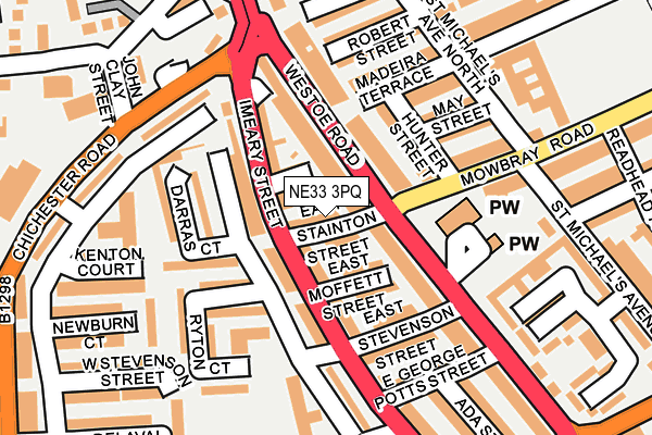 NE33 3PQ map - OS OpenMap – Local (Ordnance Survey)