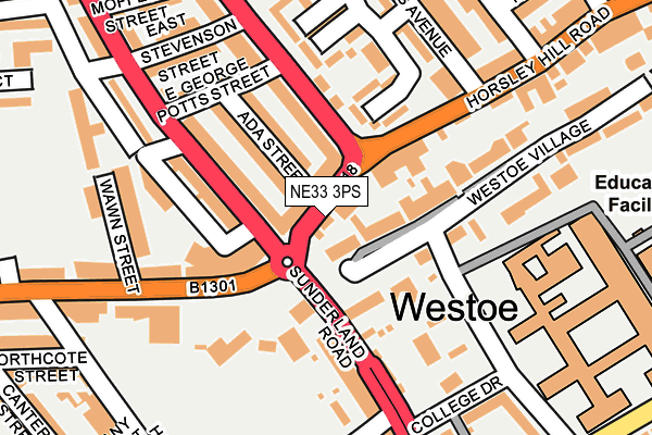 NE33 3PS map - OS OpenMap – Local (Ordnance Survey)
