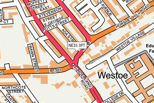 NE33 3PT map - OS OpenMap – Local (Ordnance Survey)