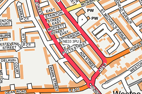 NE33 3PU map - OS OpenMap – Local (Ordnance Survey)
