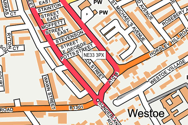 NE33 3PX map - OS OpenMap – Local (Ordnance Survey)