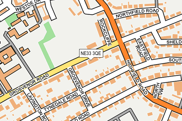 NE33 3QE map - OS OpenMap – Local (Ordnance Survey)
