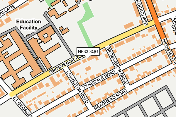 NE33 3QG map - OS OpenMap – Local (Ordnance Survey)