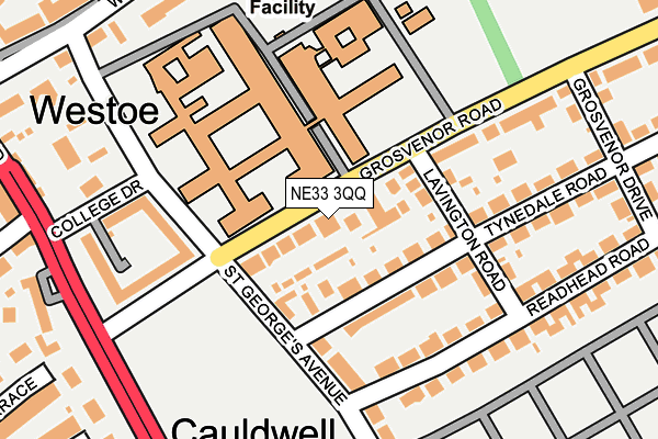 NE33 3QQ map - OS OpenMap – Local (Ordnance Survey)