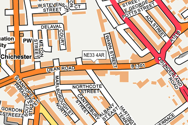 NE33 4AR map - OS OpenMap – Local (Ordnance Survey)