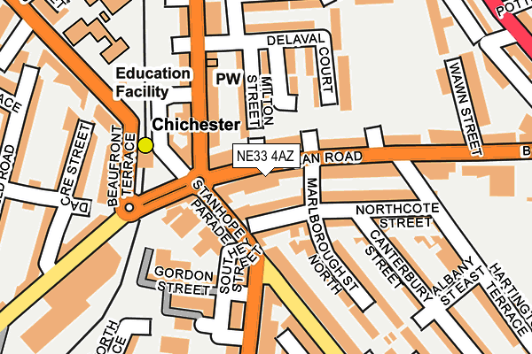NE33 4AZ map - OS OpenMap – Local (Ordnance Survey)