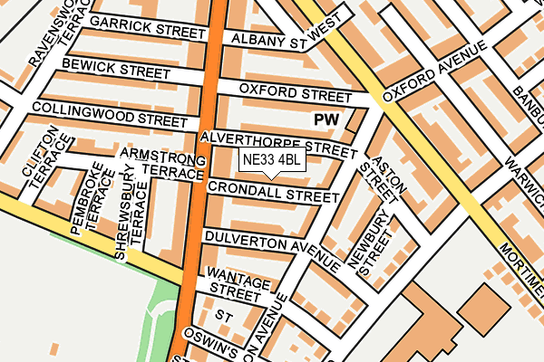 NE33 4BL map - OS OpenMap – Local (Ordnance Survey)