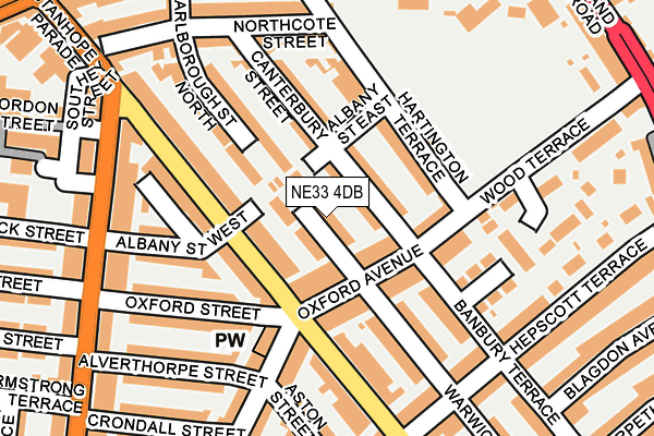 NE33 4DB map - OS OpenMap – Local (Ordnance Survey)