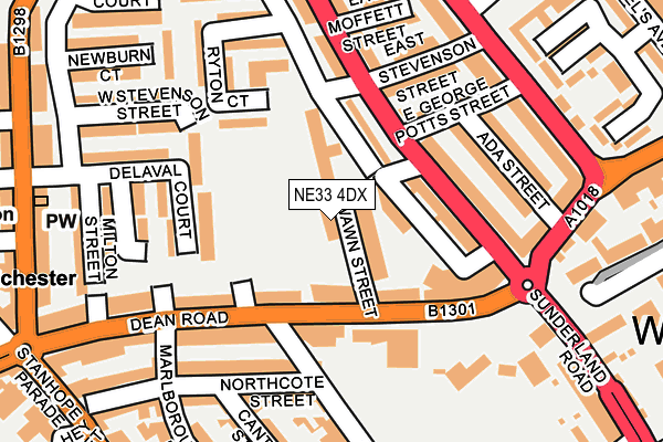 NE33 4DX map - OS OpenMap – Local (Ordnance Survey)