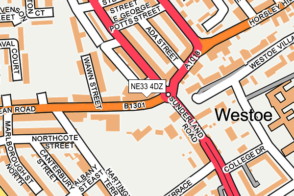 NE33 4DZ map - OS OpenMap – Local (Ordnance Survey)