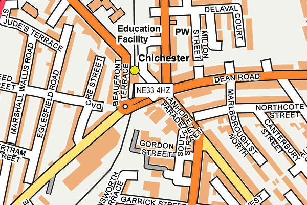 NE33 4HZ map - OS OpenMap – Local (Ordnance Survey)