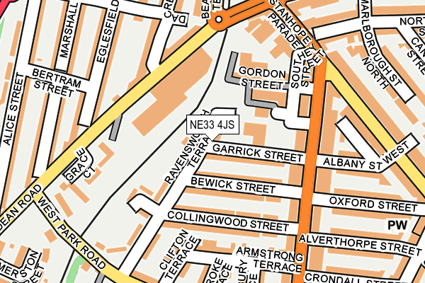 NE33 4JS map - OS OpenMap – Local (Ordnance Survey)