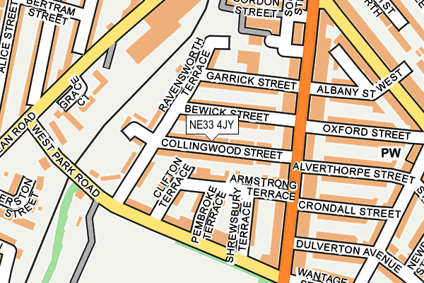 NE33 4JY map - OS OpenMap – Local (Ordnance Survey)