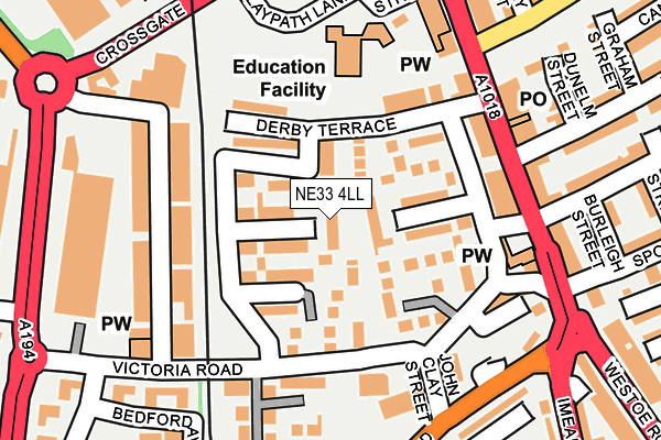 NE33 4LL map - OS OpenMap – Local (Ordnance Survey)