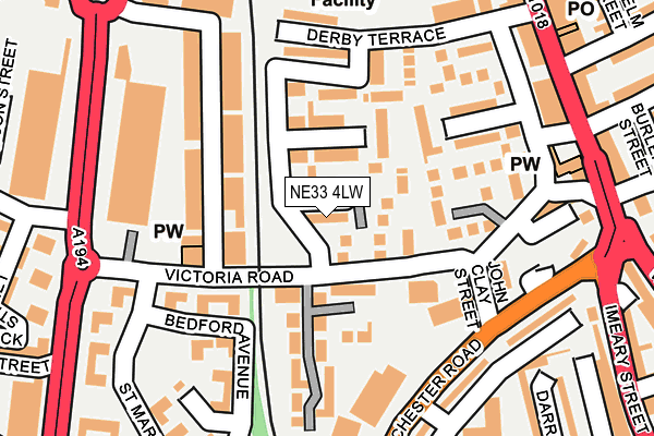 NE33 4LW map - OS OpenMap – Local (Ordnance Survey)