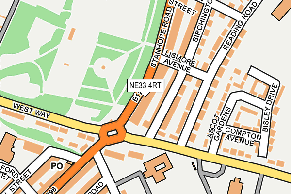 NE33 4RT map - OS OpenMap – Local (Ordnance Survey)