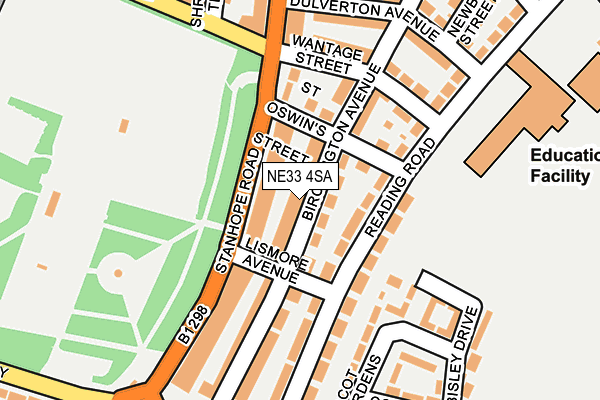 NE33 4SA map - OS OpenMap – Local (Ordnance Survey)