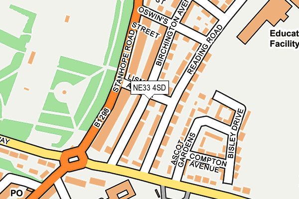 NE33 4SD map - OS OpenMap – Local (Ordnance Survey)