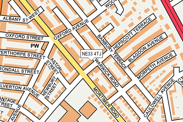 NE33 4TJ map - OS OpenMap – Local (Ordnance Survey)