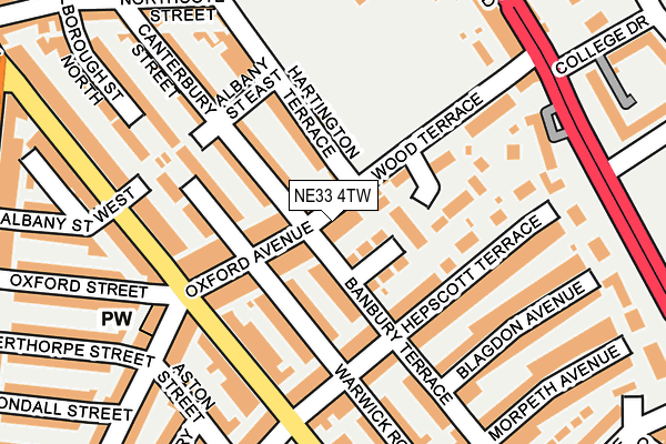 NE33 4TW map - OS OpenMap – Local (Ordnance Survey)