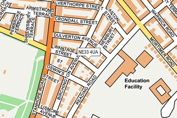 NE33 4UA map - OS OpenMap – Local (Ordnance Survey)