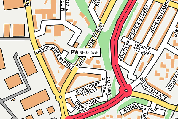 NE33 5AE map - OS OpenMap – Local (Ordnance Survey)