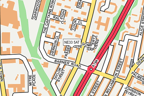 NE33 5AT map - OS OpenMap – Local (Ordnance Survey)