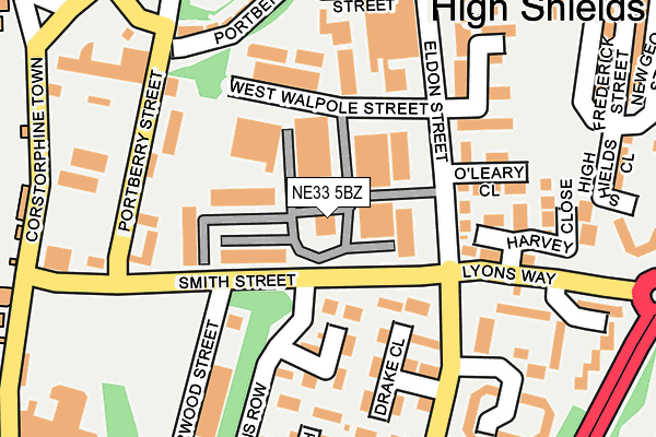 NE33 5BZ map - OS OpenMap – Local (Ordnance Survey)