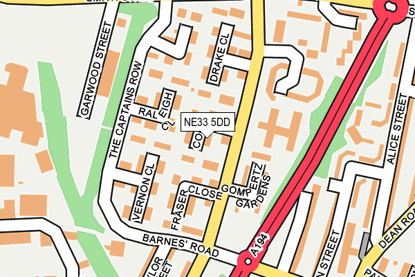 NE33 5DD map - OS OpenMap – Local (Ordnance Survey)