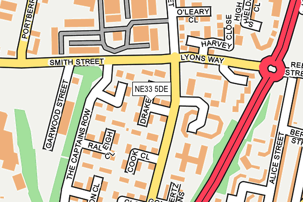 NE33 5DE map - OS OpenMap – Local (Ordnance Survey)