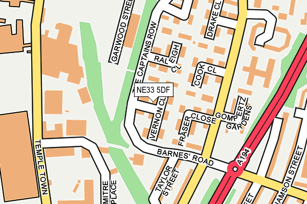 NE33 5DF map - OS OpenMap – Local (Ordnance Survey)