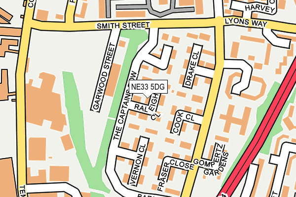 NE33 5DG map - OS OpenMap – Local (Ordnance Survey)