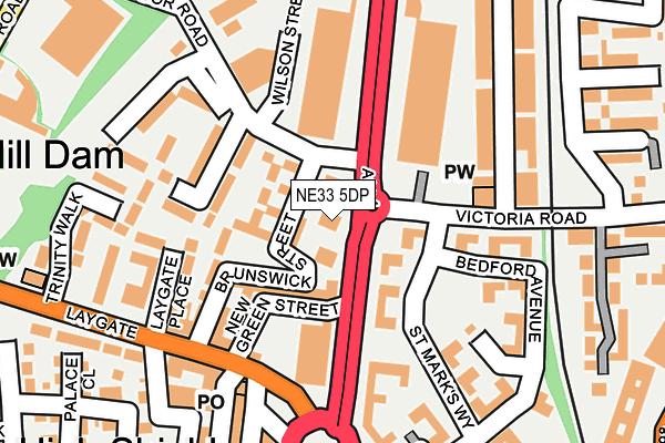 NE33 5DP map - OS OpenMap – Local (Ordnance Survey)