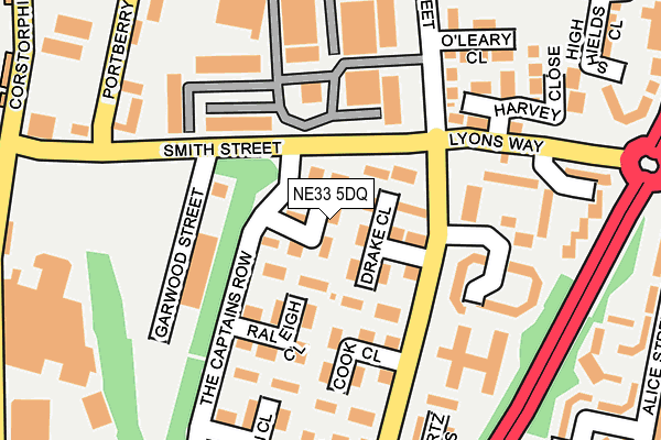 NE33 5DQ map - OS OpenMap – Local (Ordnance Survey)