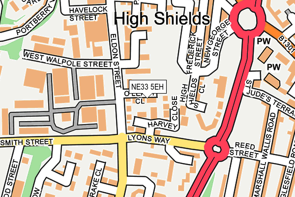 NE33 5EH map - OS OpenMap – Local (Ordnance Survey)