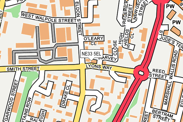 NE33 5EL map - OS OpenMap – Local (Ordnance Survey)