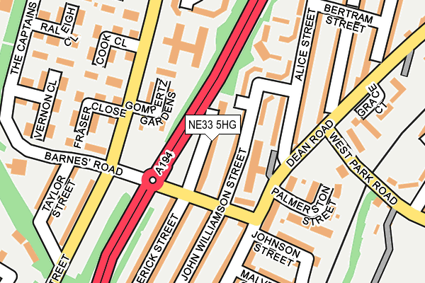 NE33 5HG map - OS OpenMap – Local (Ordnance Survey)