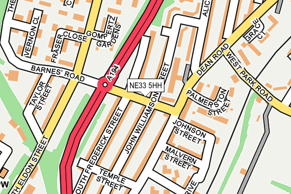 NE33 5HH map - OS OpenMap – Local (Ordnance Survey)