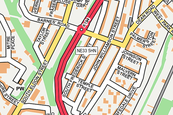 NE33 5HN map - OS OpenMap – Local (Ordnance Survey)