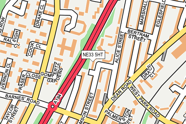 NE33 5HT map - OS OpenMap – Local (Ordnance Survey)