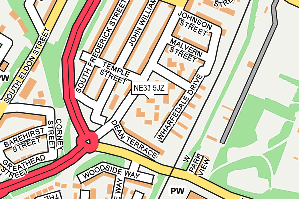 NE33 5JZ map - OS OpenMap – Local (Ordnance Survey)