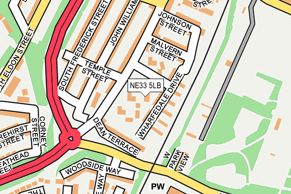 NE33 5LB map - OS OpenMap – Local (Ordnance Survey)