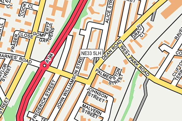 NE33 5LH map - OS OpenMap – Local (Ordnance Survey)