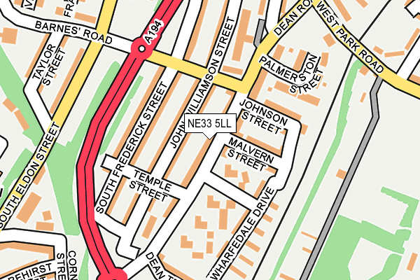 NE33 5LL map - OS OpenMap – Local (Ordnance Survey)