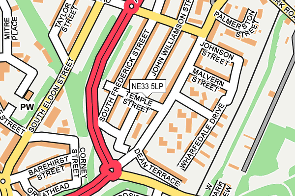 NE33 5LP map - OS OpenMap – Local (Ordnance Survey)