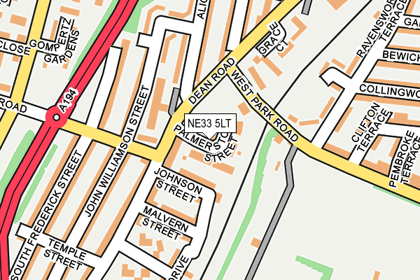 NE33 5LT map - OS OpenMap – Local (Ordnance Survey)