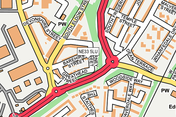 NE33 5LU map - OS OpenMap – Local (Ordnance Survey)