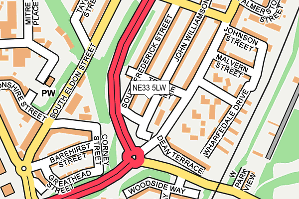NE33 5LW map - OS OpenMap – Local (Ordnance Survey)