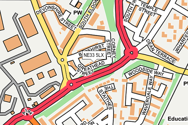 NE33 5LX map - OS OpenMap – Local (Ordnance Survey)